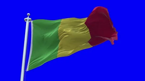 Mali Flag Waving in Loopable and Textured green screen background Stock Footage 296876951