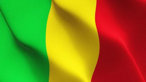 Mali flag waving on wind. Stock Illustration