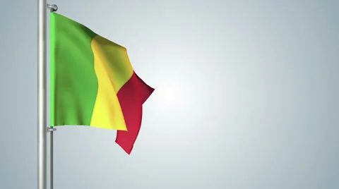 Mali flags loop pack 3 in 1 with background and loop 7sec Stock Footage 36758609