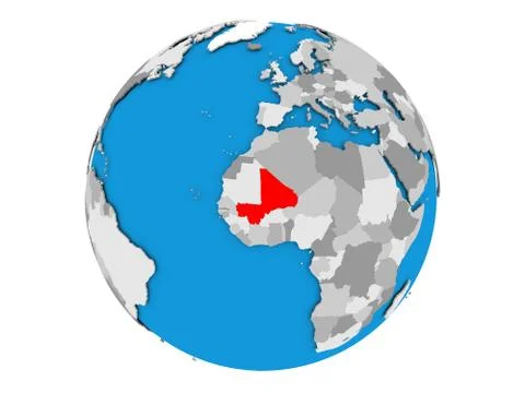 Mali on globe isolated Stock-Illustration