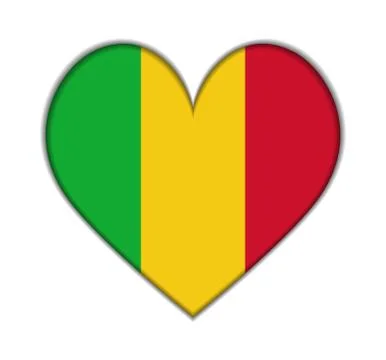 Mali heart flag vector イラスト素材