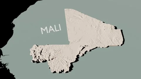 Mali heighmap 3D animation, zoom in Vídeos de archivo 335015517