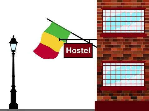 Mali Hostels Vector Illustration Stock Illustration