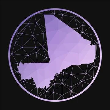 Mali icon. Vector polygonal map of the country. Mali icon in geometric styl.. イラスト素材