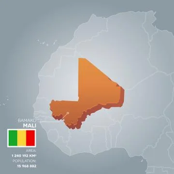Mali information map. Stock Illustration