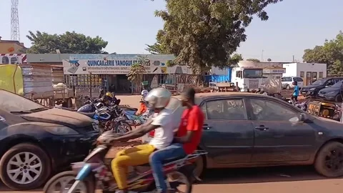 Mali: Long queues form in Malis capital as fuel crisis deepens Stock Footage 320616083