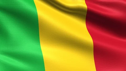 Mali Looping Flag 4K, Seamless looping with highly detailed fabric texture Stock Footage 106510138