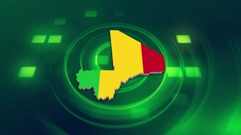 Mali Map and Flag Background Stock Footage 344029044