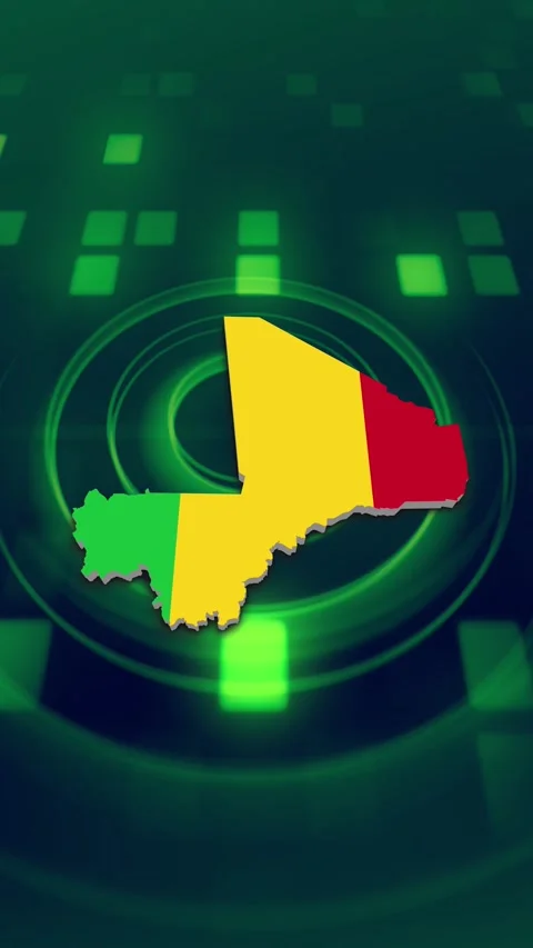 Mali Map and Flag Background Video stock 347125548