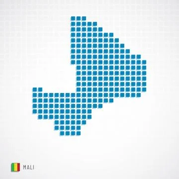 Mali map and flag icon Illustrazione stock