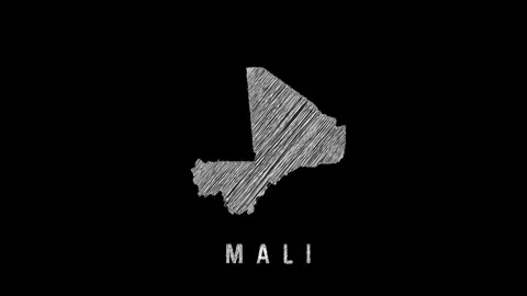 Mali map appearing with scribble effect on black background Stock Footage 319018314