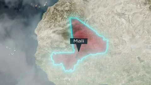 Mali Map - Clouds Effect Video stock 267597517