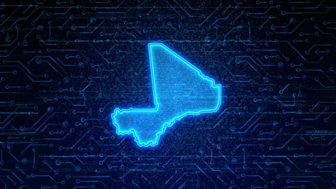 Mali Map Digital Technology Opener Stock Footage 335081563