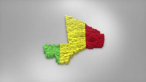Mali Map with Flag Intro Background Stock Footage 315168696