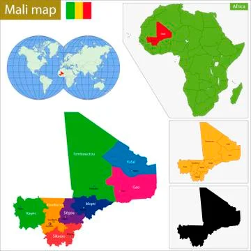 Mali map Stock Illustration