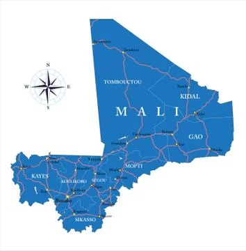 Mali  map Stock Illustration