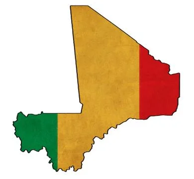 Mali map on mali flag drawing ,grunge and retro flag series Stock Illustration