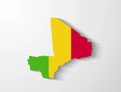 Mali map with shadow effect Stock Illustration