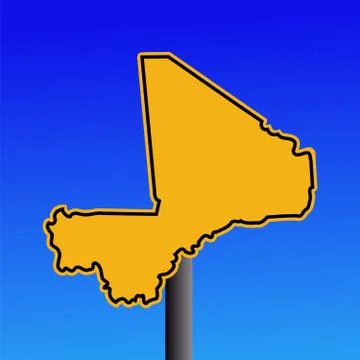 Mali map sign Stock Illustration