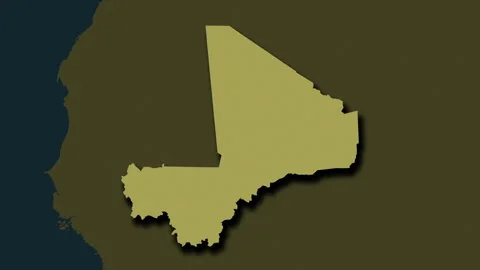 Mali map - solid. Shadow. Pattern. Stock Footage 273310974