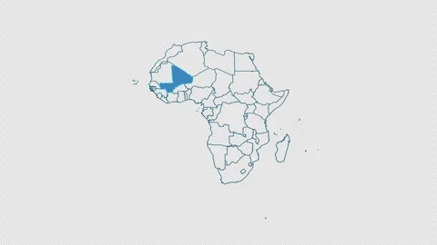 Mali map on transparent background.Location of Mali Stock Footage 319478882