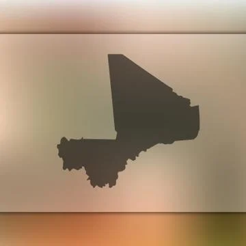 Mali map. Vector silhouette of Mali . Blurred background Stock Illustration