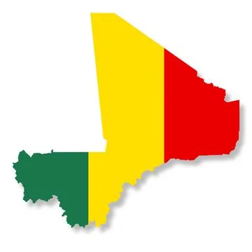 Mali map on white background with clipping path 3d illustration Stock Illustration