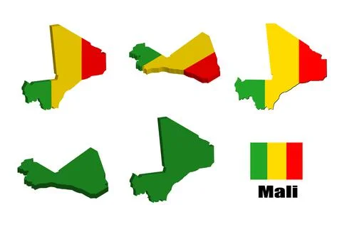Mali map on white background. vector illustration. Stock Illustration