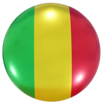 Mali national flag button Stock Illustration