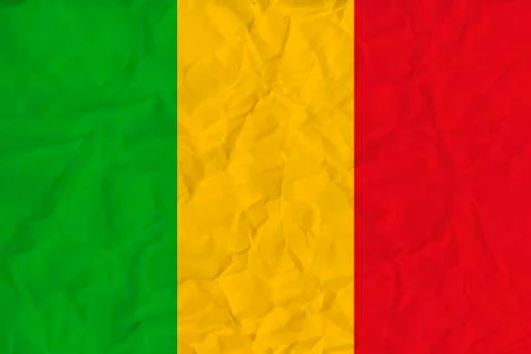 Mali  paper  flag Stock Illustration