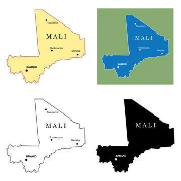 Mali region map Stock Illustration