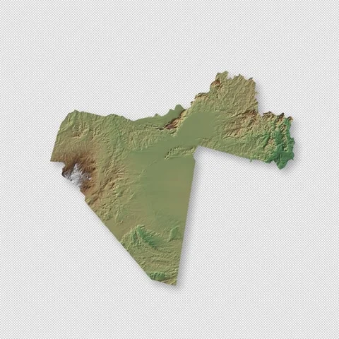 Mali Rotating 3D Relief Map Seamless Loop, Alpha Channel 4K Stock Footage 340709298