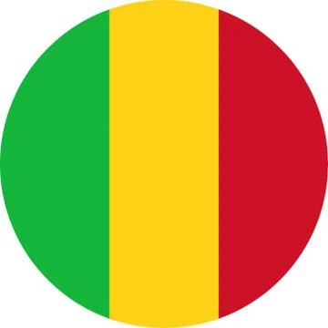 Mali round flag icon vector illustration Stock Illustration