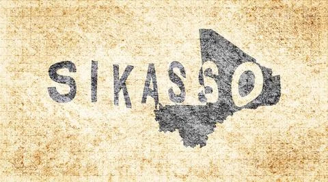 Mali Sikasso Typography Map Stock Illustration