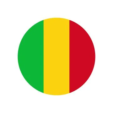 Mali vector flag circle on white background Illustrazione stock