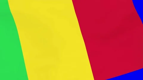 Mali waving flag transition over blue background Stock Footage 168093143