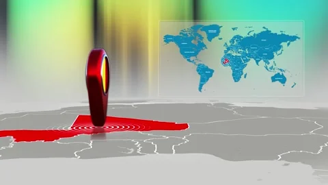 Mali World Map Pin Location Background Loop 4k Stock Footage 341815709