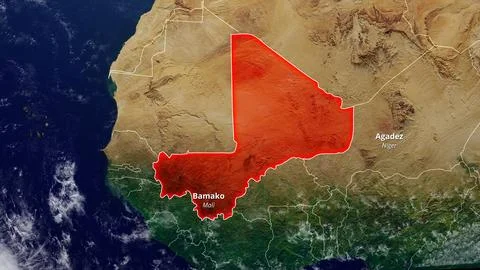 MALI Zoom Map 2D Stock Illustration