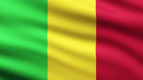 Malian flag waving animation full screen background Stock Footage 267485662