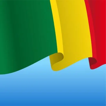 Malian flag wavy abstract background. Vector illustration. Stock Illustration
