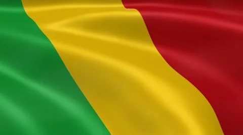 Malian flag in the wind Fotos Stock