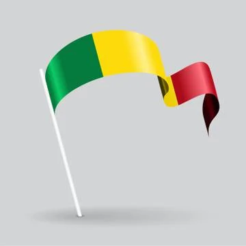 Malian wavy flag. Vector illustration Stock Illustration