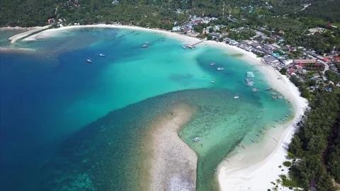 Malibu beach aerial view from the drone Stock Footage 77689420