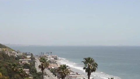 Malibu Beach, helicopter Stock-Footage 143579262
