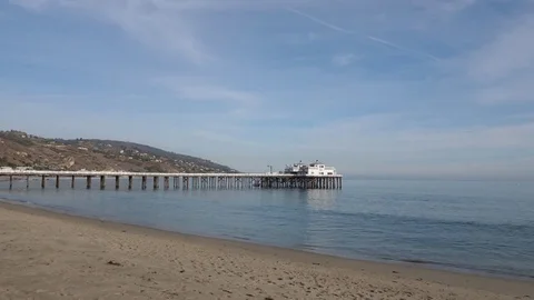 Malibu Beach Pier Stock Footage 82294221
