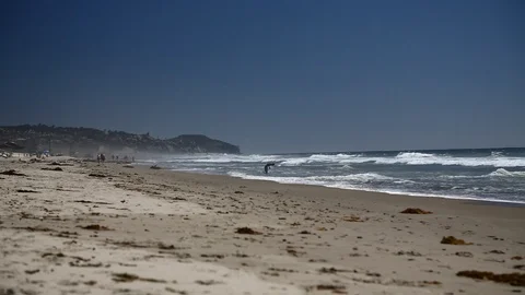 Malibu beach, sand and ocean Stock Footage 101973940