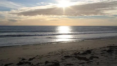 Malibu Beach Sunset (2) Stock Footage 9427694