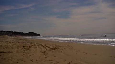 Malibu beach , surfers Stock Footage 234067187