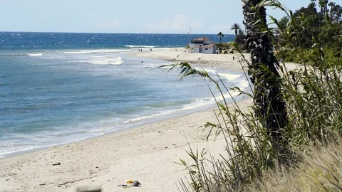 Malibu Beach Wide Stock Footage 127606403