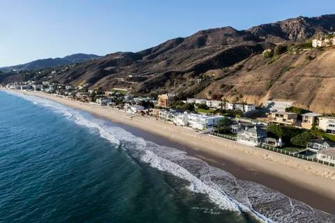 Malibu California Beach Homes Aerial Stock Photos